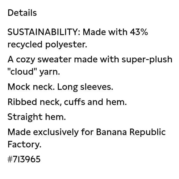 NWT Banana Republic Cozy Cable Mock-Neck Sweater - Picture 5 of 14